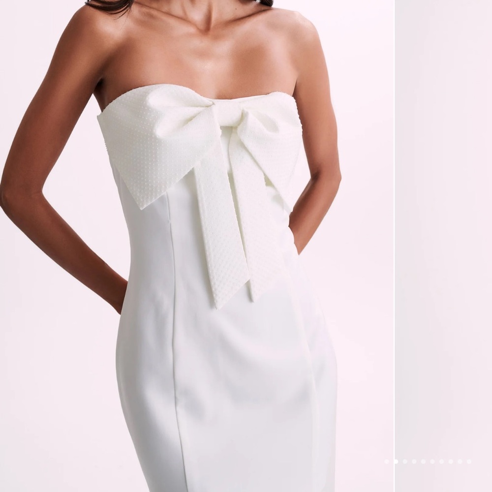 Meshki Diamondite Bow Dress in White
